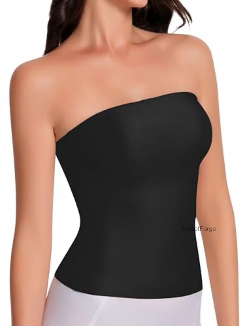 Women's Seamless Double Lined Strapless Crop Tube Top Slim Fit Summer